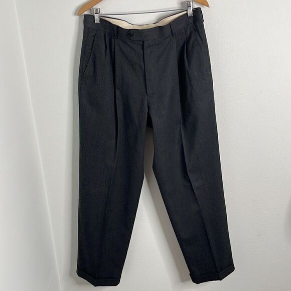 Joseph & Feiss International poly/wool blend dress pants.  Size 35x32. - Picture 4 of 7
